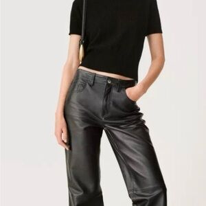Zara Black Faux Leather Pants - size 6